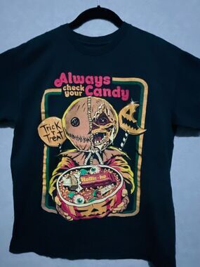 Trick r Treat Sam Always Check Your Candy Horror Movie Shirt Medium Black